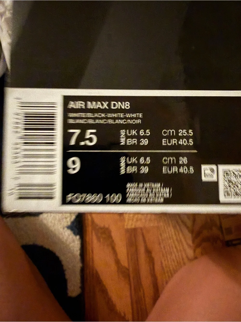 Nike Kids White and Black Air Max Sneakers